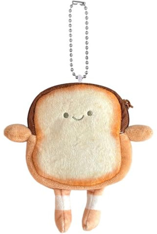 GGUFAY Mini Porte-Monnaie Mignon En Forme De Toast, Petite Pochette à Monnaie Amusante Avec Fermeture éClair, Pour éCouteurs, Petits Articles Pour Femme, Portefeuille Toast