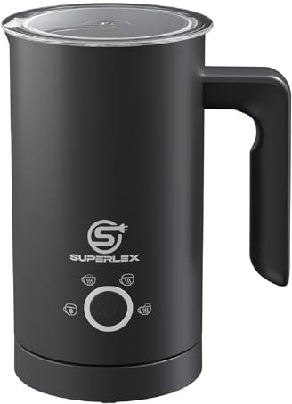 SUPERLEX Milk Frother Electric Milk Steamer and Warmer 4 in 1 Automatic Hot and Cold Milk Foamer Maker 500W Auto Shut Off Large Capacity Hot Chocolate Maker for Cappuccino Coffee Latte