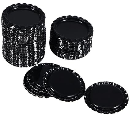 DOITOOL 100 Stück Bierflasche Kronkorken Dekorative Flaschenverschlüsse für Partys Schwarz Langlebigem Weißblech für Heimdekoration und Projekte