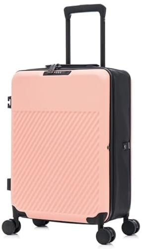 MS Point Faltbarer Koffer Trolley Reisekoffer Hartschalenkoffer Bordcase Handgepäck Suitcase mit Rollen und TSA Schloss Rosa