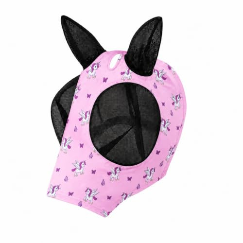 QHP Fliegenschutzmaske Super Bug, Größe:Full, Farbe QHP:Navy (Unicorn pink, Cob)