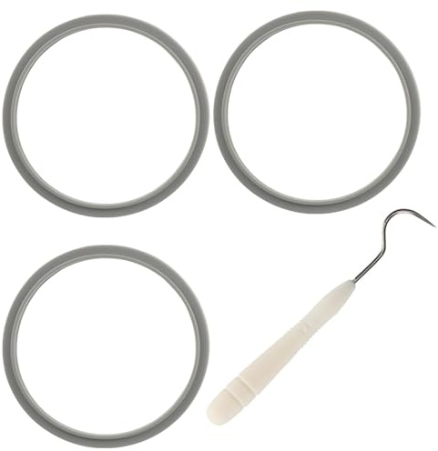 3Pcs Blender Gasket with Lip Replacement Seal Ring for Nutribullet 600/900w | Blender Gasket Set Includes 3 Rubber Seal Rings & 1 Hook Tool. Leak-Proof Design. Fits Extractor Blade.