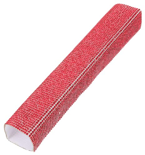 jojofuny Wireless Microphone Handle Sleeve Rhinestone Mic Cover Sparkly Bling Design for Stage Events and Singers in Red