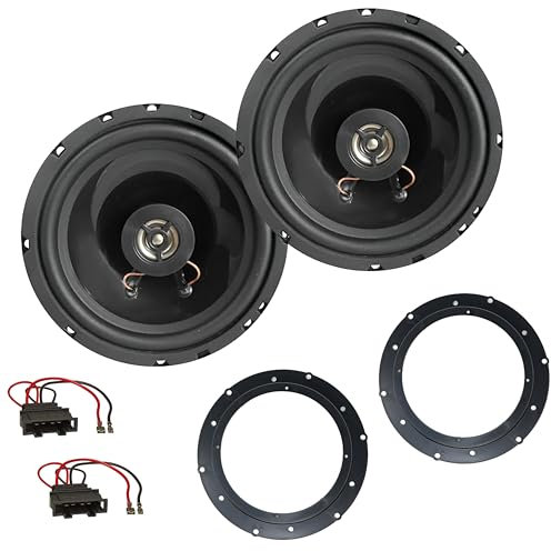 sound-way Par de Altavoces de 2 vías de 165 mm con adaptadores para radios de Coche compatibles con Audi Q3, Volkswagen Golf, T5, Passat, Touareg, Bettle, Skoda Yeti, Superb, Kodiak, Seat Ateca