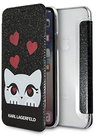 Karl Lagerfeld KLFLBKPXVDCBK CG Mobile Handytasche für Apple iPhone X Schwarz