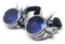 Ultra Silber mit Blauen Linsen Spike Steampunk Brille Herren Damen Cyber ​​Brille Viktorianisch Punk Schweißen Cosplay Brille Goth Rustikale Niete Runde Brille Fliegende Brille Fancy Dress