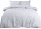 Highams White Double Duvet Set Seersucker, Super Soft Cosy Warm Luxurious Plain Dye Textured Ruffled Seersucker Double Quilt Cover Set with 2 Pillowcases