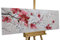 KunstLoft Leinwandbild | 100% HANDGEMALT | 150x50cm | Gemälde 'Unvergängliche Blüten' | Blüten | Rot Weiß | Wandbild Wohnzimmer