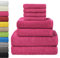 NatureMark 8 TLG. FROTTIER Handtuch-Set mit verschiedenen Größen 4X Gästetücher, 2X Handtücher, 2X Duschtücher | Farbe: Pink | 100% Baumwolle