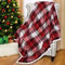 Catalonia Büffel Plaid Kariert Sherpa Decke, Wende Superweiche Warme Bequeme Flockige Kuscheln-Mikrovlies-Plüsch Würfe für Bettwäsche Couchsofa Fernsehapparat 150x130 cm, Tratan Rote