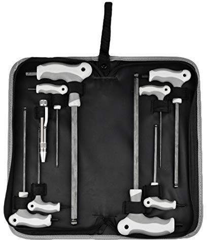 HIOD Fin Balle Jeu de Clés Hexagonales à Poignée en T avec Tournevis 8 en 1, Sac de Rangement 9 pièces Clé Allen Hexagonale