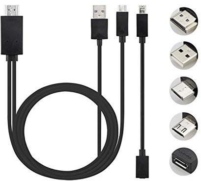Adaptateur de câble Universel pour téléphone Android MHL Micro USB vers HDMI 1080P HD - Noir
