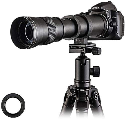 Venidice - Teleobiettivo zoom F8.3, 420-800 mm, messa a fuoco manuale con attacco a T, per Nikon D5500 D3300 D3200 D5300 D3400 D7200 D750 D3500 D500 D600 D700 D850 D51000 Fotocamera