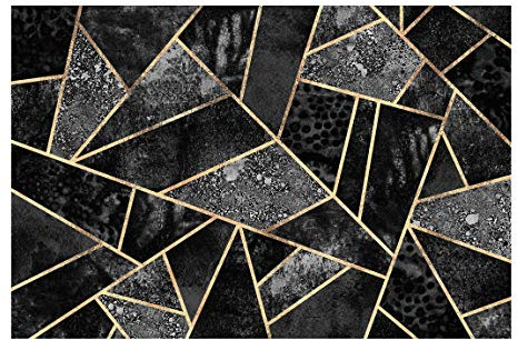 Bilderwelten Tapete selbstklebend - Graue Dreiecke Gold - Vliestapete tapete 190 x 288cm