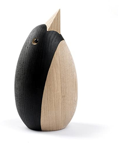 ANGEL CITIZ Novoform - Dekofigur - Holzfigur - Penguin - Pinguin - Eschenholz - von Hand gefertigt - Maße (ØxH): 6,2 x 11,5 cm - 1 Stück