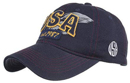 XibeiTrade USA Eagle Baseball Cap Herren Damen Baumwolle Casual Hat Gr. M, blau