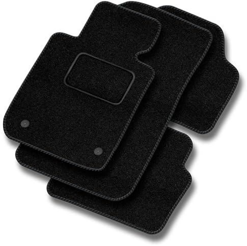 MOTOS Standard Velours-Fußmatten passend für Peugeot 207 2006-2012 - Standard, Gewebt, Schwarz fußmatten Auto - Erleben Sie neuen Fahrkomfort mit einem Automatten Satz für Ihr Auto
