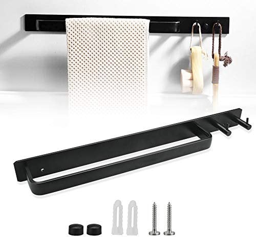 AFASPES Toallero Negro Mate 40 cm Barra Toalla Baño Toalleros Modernos Mueble Toallero Baño Soporte Toallas Baño Toallero Barra Fija Toalleros para Baño Modernos para Colgar Toallas Baño Lavabo Mueble