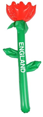I Love Fancy Dress Aufblasbare Rose – Rote aufblasbare englische Rose Blume mit England-Text – Zubehör für Rugby-Sportfans – 1 Stück