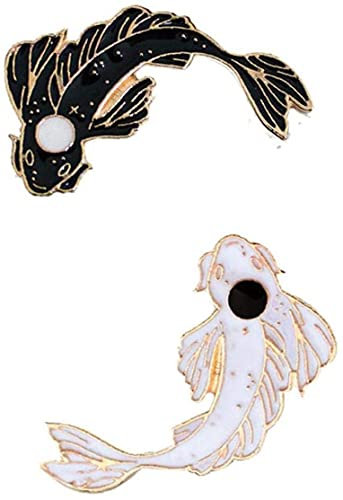 Teile/Satz Fisch Anstecknadeln Cartoon Koi Emaille Brosche Pin Tai Abzeichen Schwarz Weiß Farbe für Frauen