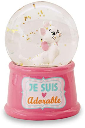 Silver Buffalo Disney Aristocats Marie Je Suis Schneekugel mit Leuchten, Rosa, 55 mm