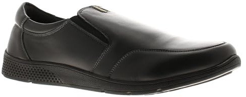Rockstorm Robbie Casual Shoes for Men UK - Softy Leather Twin Gusset Lifestyle Black Shoes Men, Mesh Padded Sock & Flexi TPR Sole for Comfort, Durability & Breathability