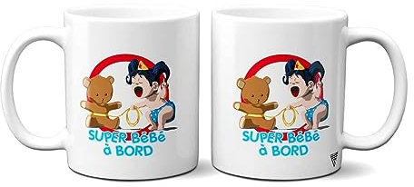 SUPER FABRIQUE Mug/Tasse en céramique Wonder Woman - parodie Bébé