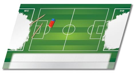 PRIMUS PRINT - Fußball Schreibtischunterlage Papier - DIN A2 Unterlage Schreibtisch - Abreißblock - 80g Dickes Naturpapier - Stabiler Papprücken - 25 Blatt - [ Motiv: Fußball mit Fußleiste ]