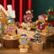 Soaoo 5 Stück Vintage Weihnachtsschmuck Holz Tischdekoration Schild Rustikale Antike Weihnachtsfigur Holz Weihnachtsdekoration für Kamin Urlaub Indoor Bauernhaus Home Kaminparty (Lebkuchenmann)