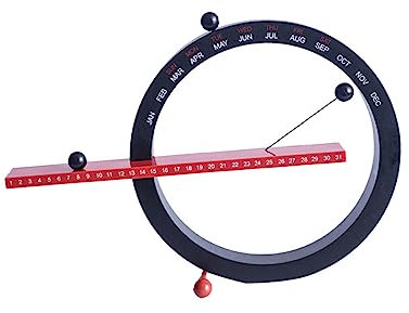 STOBOK Magnetischer Tischkalender Kugelkalender mit Manueller Schaltung Langlebiges Material Schreibtischkalender für Wohnzimmer Schlafzimmer Arbeitszimmer Ornament (Schwarz und Rot)