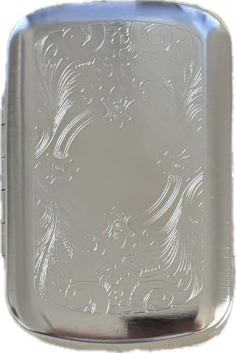 LK Trend & Style Scatola per tabacco cromata, varie decorazioni argentate per utensili da cucina con vano carta 10 x 7 x 2 cm (quadrati)
