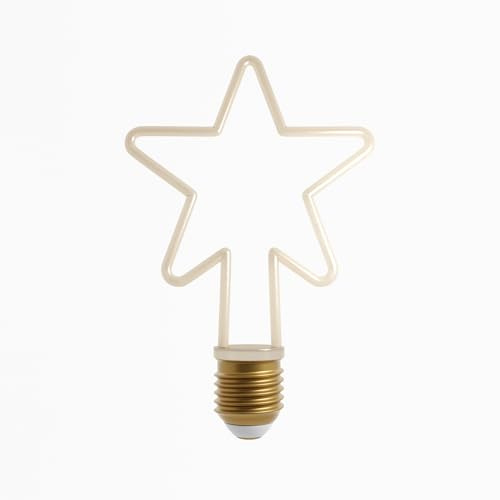 LED Edison E27 Decorative Light Bulb, 8W Non-Dimmable Star Shape Soft Warm White Screw Base LED Filament Neon Light Vintage Fancy Lighting Holiday Night Light Christmas Home Decor Halloween Lights