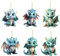 6/8 Stück Drachen Weihnachtsdeko Anhänger, 2D Acryl Drachen Weihnachten Deko, Lustig Drachen Hängende Weihnachtsschmuck Zubehör Acryl Drachen Auto Anhänger Christbaumschmuck (6pcs B, One Size)