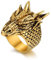 Bandmax Schlange Ring Edelstahl Drachen Ring Herren Vergoldete Ringe Größe 57 MM Siegelring Gotik Schmuck