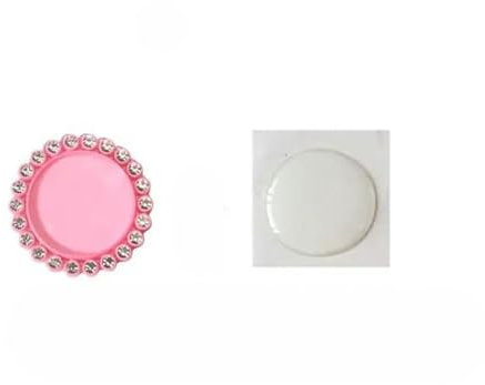 Rhinestone Button Plastic Bottle Cap Tray Setting Key Cover Lids for Cabochons Cameo Inside Size 25mm 1inch &20mm 10PCS -5654-pink Cap Sticker-Inside Size 20mm