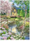 SHEGZHUC 40x50cm Diamond Painting Wald Landschaft Häuser Diamant Painting Bilder Brücken Diamond Painting Kirschbaum Kirschblüte Seen Diamant Malerei Stickerei Kreuzstich Bilder Geschenk Wand Dekor