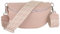 MIRROSI® Bauchtasche Damen, Echtleder, Made in Italy, Umhängetasche, Brusttasche, Crossbody Bag (1 Tasche & 2 Gurte) (Rosa (Netz), Große Tasche (28x18x9cm))