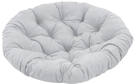 Colcolo Papasan Chair Cushion Egg Chair Cushion Round 15.7inch Hanging Basket Chair Cushion Replacement, Light Gray