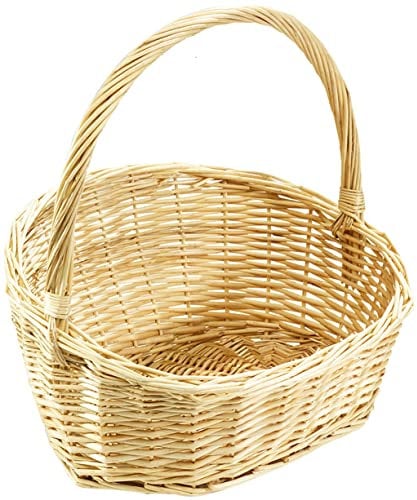 Kobolo Geschenkkorb Präsentkorb Henkelkorb Korb aus geflochtener Weide - Gr 3 49x40x14/44 cm