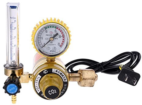 LEPREM CO2-Regleranzeige CO2 -Druckregler Kohlendioxiddruckreduzierer Elektrischer Erhitzung Erhitzter Kursmessgerät für selbst gebrautes Fassbier