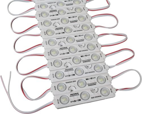 LED Module +- Netzteil - warmweiß 2800K - 12V - 3x 5730 SMD Chip Injektion Licht Beleuchtung Werbetechnik Schaukästen warm (20, ohne Netzteil)