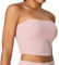 AIEOE Sport BH Gepolsterter Damen Tube Top Crop Tops Trägerlos BH Bandeau Top Rückenfrei Bralette Fitness Yoga Tanktop Workout Laufshirts S Rosa