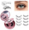 Fadlash Magnetic Eyelashes 2 Pairs No Glue Magnetic Eyelashes Natural Look Magnetic Eyelashes Reusable and Strong Hold Eyelashes Magnetic Lashes Without Eyeliner （24P+KS01）