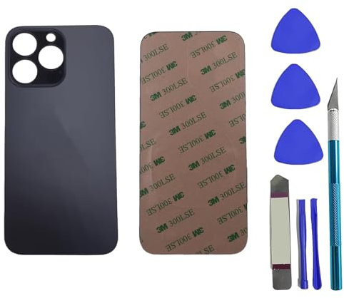 Peixiong Repuesto de Vidrio Trasero para iPhone 13 Pro con Adhesivo preinstalado + Kit de Herramientas de reparación (Grafito)