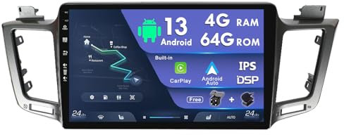 MISONDA 10 Zoll IPS Doppel Din Android 14 Autoradio Passt Für Toyota Rav4 2013-2018 Rückfahrkamera&Mic 4G + 64G Unterstützt WLAN/GPS/Carplay/Android Auto/DSP/FM Radio/EQ/BT/RDS