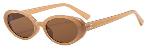 YAMEIZE Occhiali da Sole Ovali Retrò 90s Piccolo - per Donna e Uomo Occhiali Ovali in Stile Classico Occhiali con Protezione UV400 All'aperto