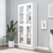 Xichuzi Vitrinenschrank, Vitrine, Wandschrank, Schrank Regal, Glasregal, Glasvitrine Stehend, Eckvitrine, Manga Regal, Hochglanz-Weiß 82,5x30,5x185,5 cm Spanplatte