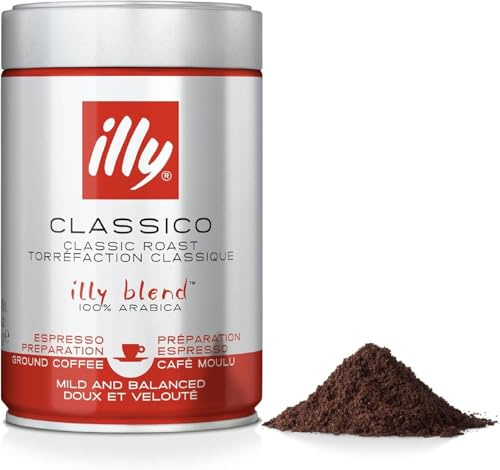 illy Caffè macinato per espresso Tostato CLASSICO, Barattolo da 250 Grammi (Confezione da 6)