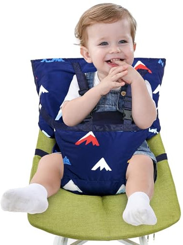 Gogokids Tragbarer Stoffhochstuhl - Vielseitiger Kinderleichtsitz für Jeden Stuhl mit Rückenstütze, Reise Booster Sitz für Kleinkinder - Dient als Sicherheitsgurt für Hochstühle und Essen Unterwegs