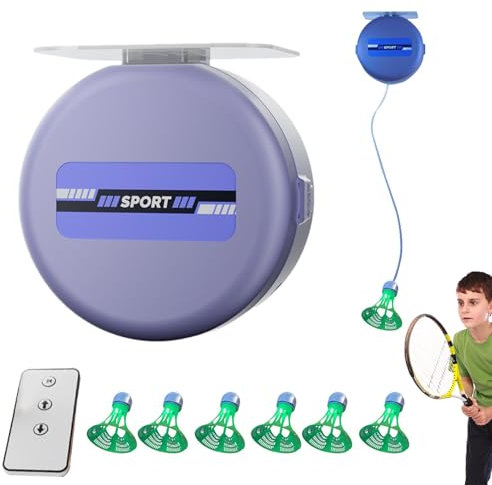 Badminton Rebound Training | Tragbare Badminton Übungsgeräte - Einstellbarer Badminton Einzelspieler Rebound Trainer, Badminton Solo Trainingsgerät für Zuhause